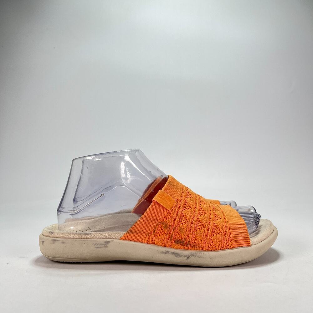 Revitalign Orange Comfort Slip On Knit Open Toe Slide Sandals Women's Size 7B